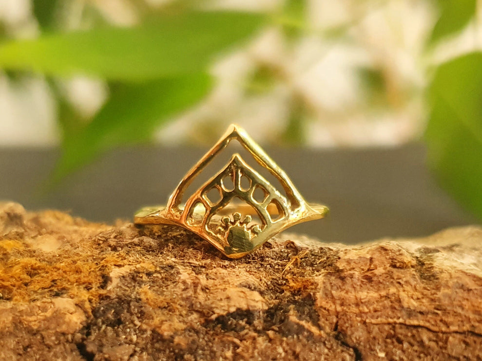 Ethnic style Gold Ring / Boho / Hippie / Coachella / Brass / Bohemian / Psy / Rustic / Tribal / Gypsy / Festival / Healing / Festival