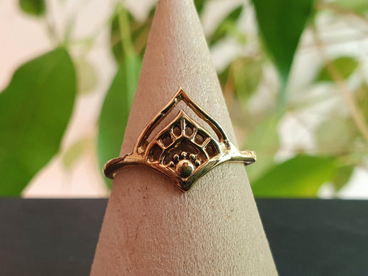 Ethnic style Gold Ring / Boho / Hippie / Coachella / Brass / Bohemian / Psy / Rustic / Tribal / Gypsy / Festival / Healing / Festival