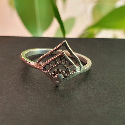 Ethnic style Silver Ring / Boho / Hippie / Coachella / Brass / Bohemian / Psy / Rustic / Tribal / Gypsy / Festival / Healing / Festival