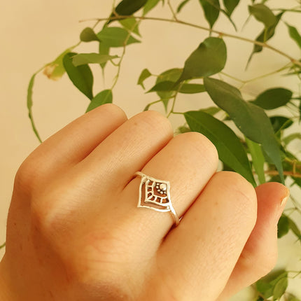 Ethnic style Silver Ring / Boho / Hippie / Coachella / Brass / Bohemian / Psy / Rustic / Tribal / Gypsy / Festival / Healing / Festival
