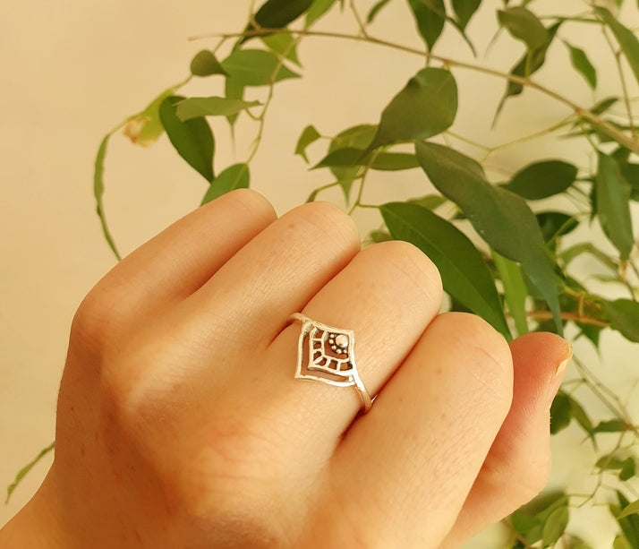 Ethnic style Silver Ring / Boho / Hippie / Coachella / Brass / Bohemian / Psy / Rustic / Tribal / Gypsy / Festival / Healing / Festival