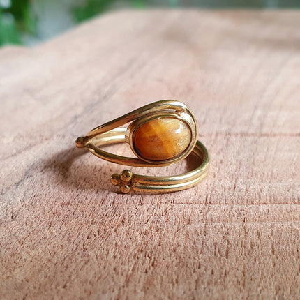 Golden Ethnic style Silver Ring / Brass / Adjustable / Boho / Bohemian / Psy / Rustic / Tribal / Gypsy / Festival / Healing / Festival