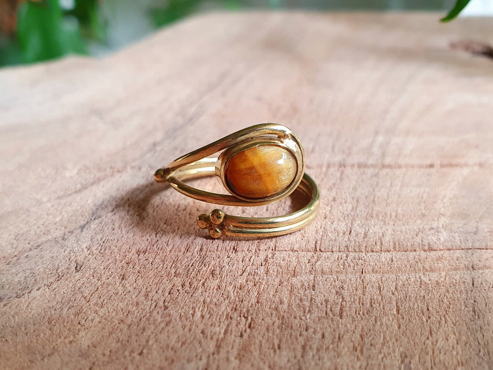 Golden Ethnic style Silver Ring / Brass / Adjustable / Boho / Bohemian / Psy / Rustic / Tribal / Gypsy / Festival / Healing / Festival