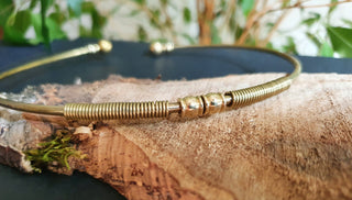 Ethnic Choker Brass Necklace / Rustic / Gypsy / Lightweight / Boho / Tribal / Hippie / Rustic / Vegan / Aztec