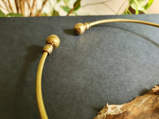 Ethnic Choker Brass Necklace / Rustic / Gypsy / Lightweight / Boho / Tribal / Hippie / Rustic / Vegan / Aztec