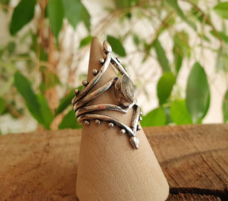 Boho Labradorite Silver Ring / Ethnic / Rustic / Festival / Tribal / Blue / Hippie / Gypsy / Psy / Stone / Healing