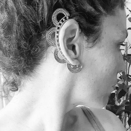 Ear Cuff Brass Semi Circles design / Tribal / Boho / Unisex / Mens Jewellery / Costume / Fancy Dress / Cosplay / Festival Jewellery /
