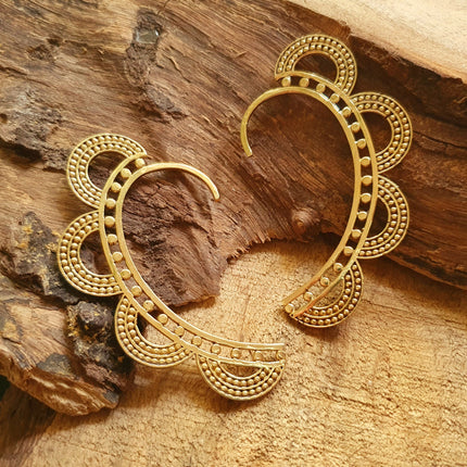 Ear Cuff Brass Semi Circles design / Tribal / Boho / Unisex / Mens Jewellery / Costume / Fancy Dress / Cosplay / Festival Jewellery /