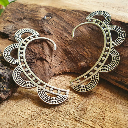 Ear Cuff Silver Semi Circles design / Tribal / Boho / Unisex / Mens Jewellery / Costume / Fancy Dress / Cosplay / Festival Jewellery /