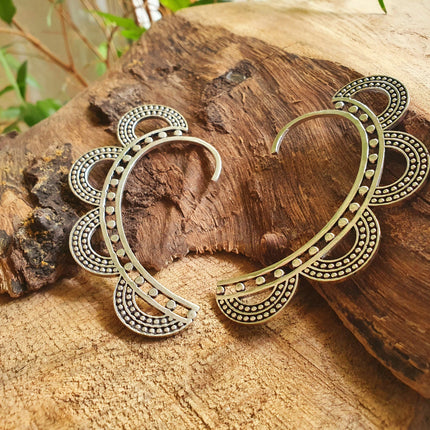 Ear Cuff Silver Semi Circles design / Tribal / Boho / Unisex / Mens Jewellery / Costume / Fancy Dress / Cosplay / Festival Jewellery /