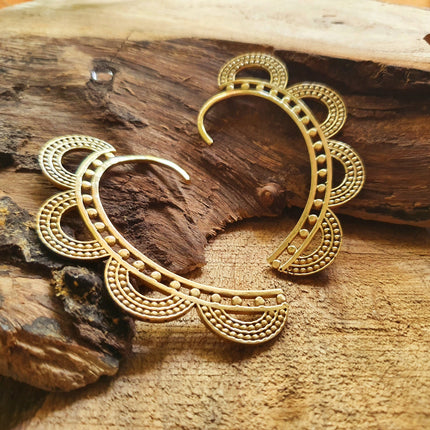 Ear Cuff Brass Semi Circles design / Tribal / Boho / Unisex / Mens Jewellery / Costume / Fancy Dress / Cosplay / Festival Jewellery /