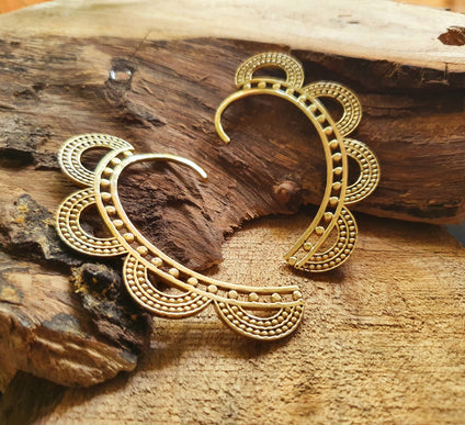 Ear Cuff Brass Semi Circles design / Tribal / Boho / Unisex / Mens Jewellery / Costume / Fancy Dress / Cosplay / Festival Jewellery /