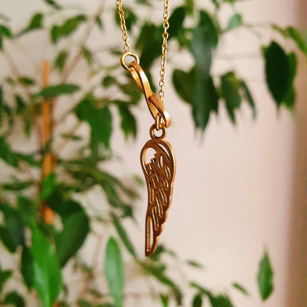 Infinity and Angel Wings Necklace Brass / Larait Minimalist / Contemporary / Boho / Modern / Chic / Pretty / Chain / Nature