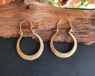 Boho Gold Hoop Earrings / Brass / Small Hoops / Ethnic Boho Classic Bohemian Chic Gold Gypsy Spiral Hippie Festival