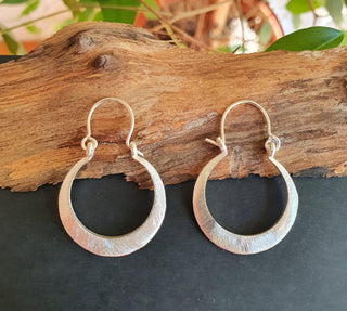 Boho Silver Hoop Earrings / Brass / Small Hoops / Ethnic Boho Classic Bohemian Chic Gold Gypsy Spiral Hippie Festival