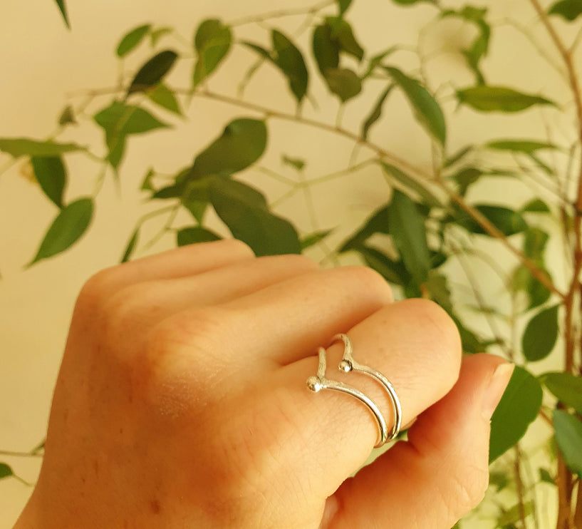 Boho Silver Ring / Boho / Stacking Ring / Bohemian / Psy / Rustic / Tribal / Gypsy / Festival / Healing / Festival