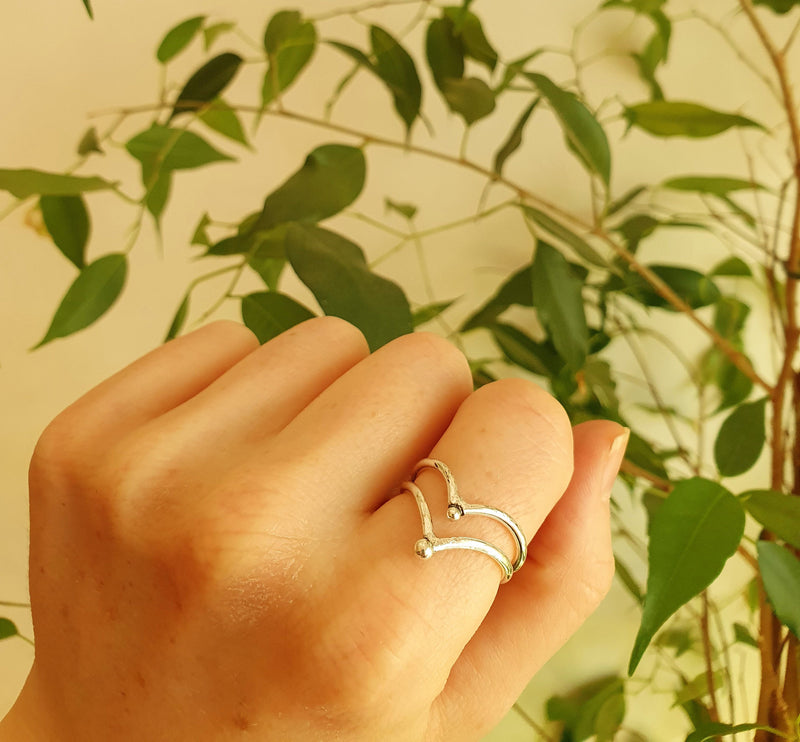 Boho Silver Ring / Boho / Stacking Ring / Bohemian / Psy / Rustic / Tribal / Gypsy / Festival / Healing / Festival