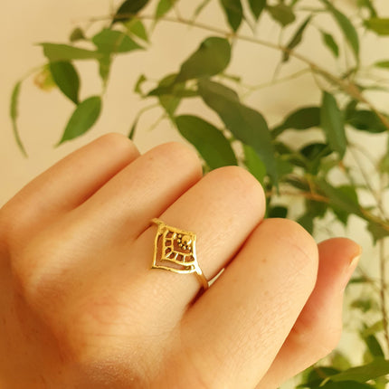 Ethnic style Gold Ring / Boho / Hippie / Coachella / Brass / Bohemian / Psy / Rustic / Tribal / Gypsy / Festival / Healing / Festival