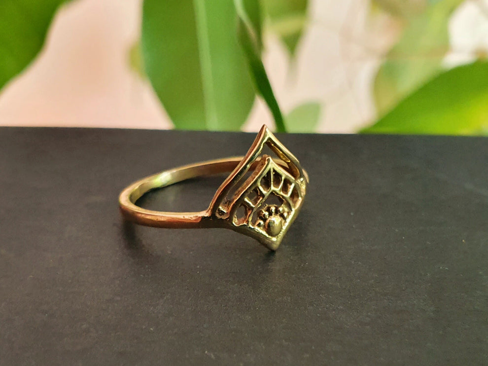 Ethnic style Gold Ring / Boho / Hippie / Coachella / Brass / Bohemian / Psy / Rustic / Tribal / Gypsy / Festival / Healing / Festival