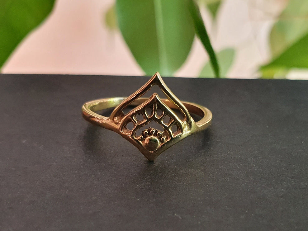 Ethnic style Gold Ring / Boho / Hippie / Coachella / Brass / Bohemian / Psy / Rustic / Tribal / Gypsy / Festival / Healing / Festival