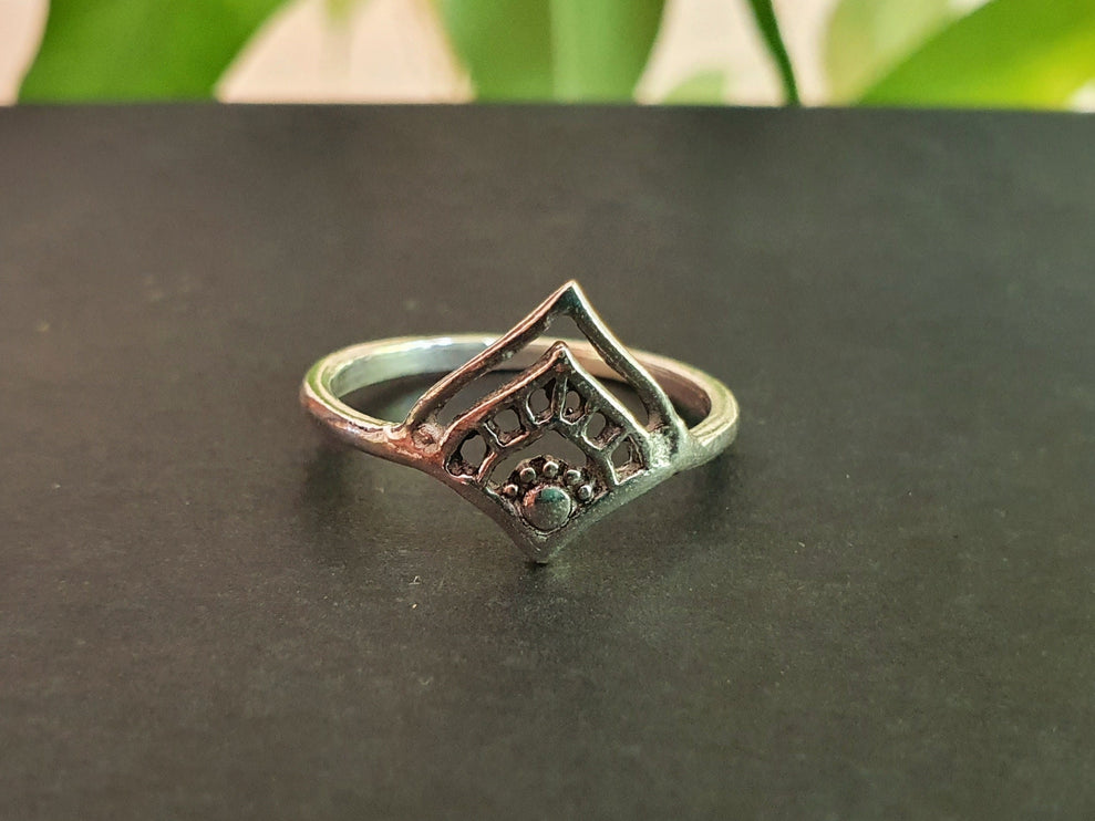 Ethnic style Silver Ring / Boho / Hippie / Coachella / Brass / Bohemian / Psy / Rustic / Tribal / Gypsy / Festival / Healing / Festival