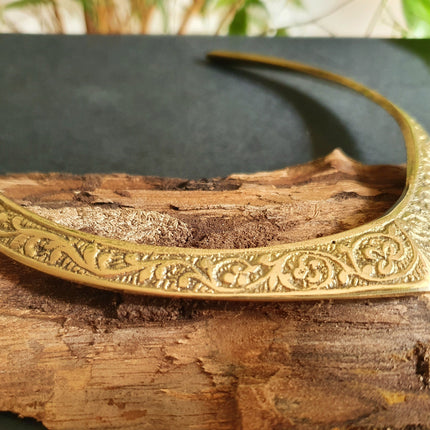 Ethnic Choker Brass Necklace / Rustic / Gypsy / Lightweight / Boho / Tribal / Hippie / Rustic / Vegan / Aztec