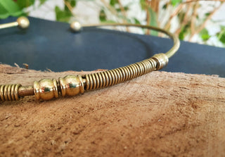 Ethnic Choker Brass Necklace / Rustic / Gypsy / Lightweight / Boho / Tribal / Hippie / Rustic / Vegan / Aztec