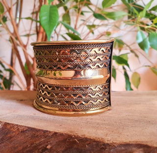 Textured Brass Cuff Bracelet / Tribal / Celtic / Boho / Ethnic / Rustic / Bohemian / Hippie / Gypsy / Jewellery / Adjustable / Unisex / Mens