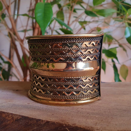 Textured Brass Cuff Bracelet / Tribal / Celtic / Boho / Ethnic / Rustic / Bohemian / Hippie / Gypsy / Jewellery / Adjustable / Unisex / Mens