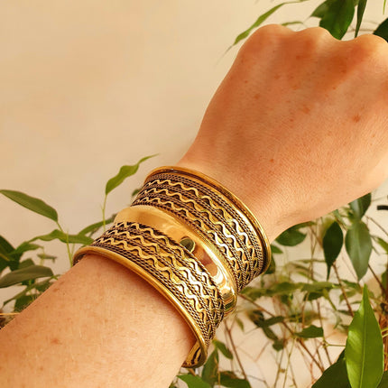 Textured Brass Cuff Bracelet / Tribal / Celtic / Boho / Ethnic / Rustic / Bohemian / Hippie / Gypsy / Jewellery / Adjustable / Unisex / Mens