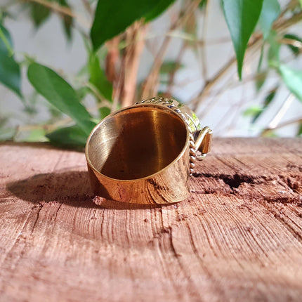 Gold Poison Ring / Brass & Turquoise / Alchemy / Locket Ring / Boho / Bohemian / Rustic / Tribal / Gypsy / Festival / Healing / Festival