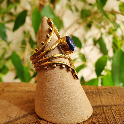 Ethnic style Brass & Lapis Lazuli / Boho / Bohemian / Psy / Rustic / Tribal / Gypsy / Festival / Healing / Festival