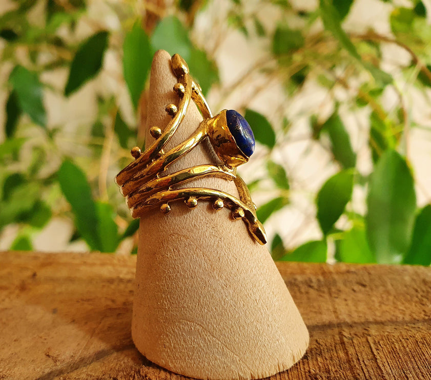 Ethnic style Brass & Lapis Lazuli / Boho / Bohemian / Psy / Rustic / Tribal / Gypsy / Festival / Healing / Festival