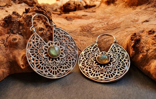 Silver Ethnic Labradorite Earrings Ethnic, Blue Stone , rustic, yoga, hippie, gypsy, pretty, psy, boho, bohemian, festival