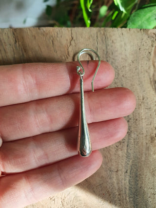 Chic Minimalist Silver Pendant Drop Earrings / Modern Contemporary Boho Classic Bohemian Chic Gypsy Spiral Festival style