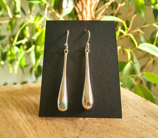 Chic Minimalist Silver Pendant Drop Earrings / Modern Contemporary Boho Classic Bohemian Chic Gypsy Spiral Festival style