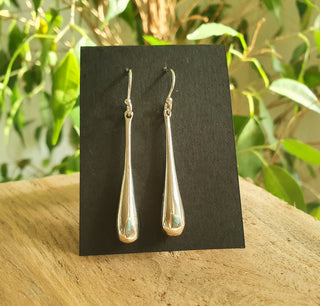 Chic Minimalist Silver Pendant Drop Earrings / Modern Contemporary Boho Classic Bohemian Chic Gypsy Spiral Festival style