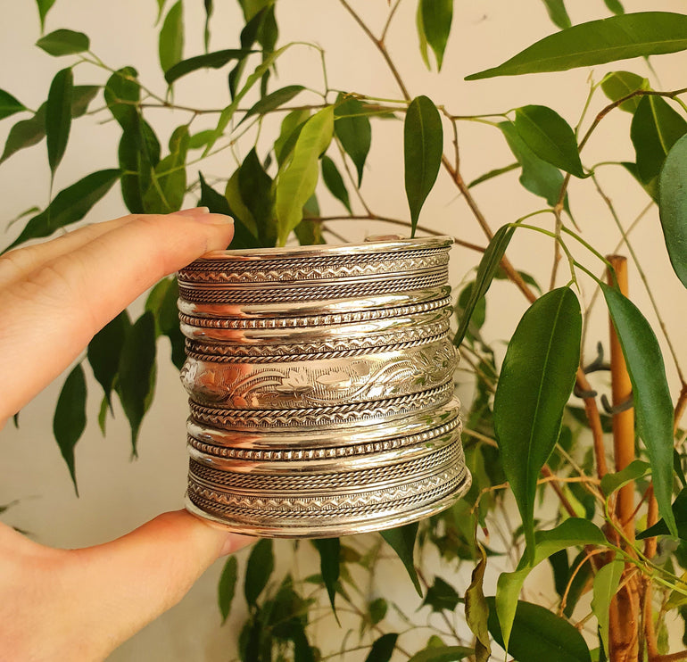 Large Silver Cuff Bracelet / Tribal / Mens Bracelet / Boho / Ethnic / Rustic / Bohemian / Hippie / Gypsy / Jewellery / Mens jewelery