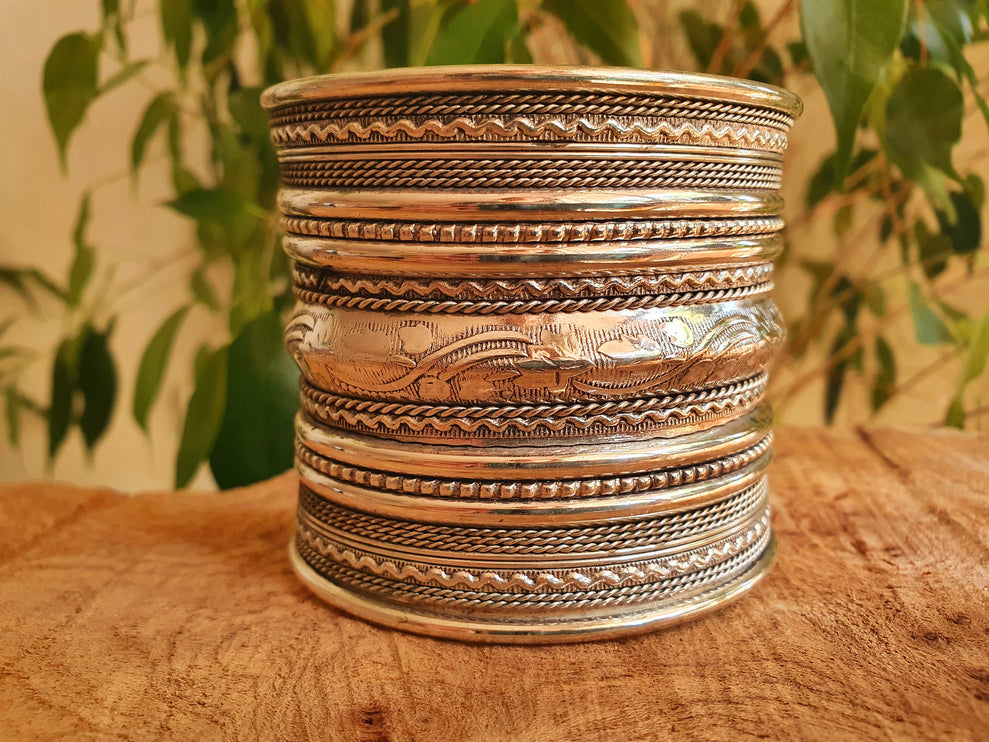 Large Silver Cuff Bracelet / Tribal / Mens Bracelet / Boho / Ethnic / Rustic / Bohemian / Hippie / Gypsy / Jewellery / Mens jewelery