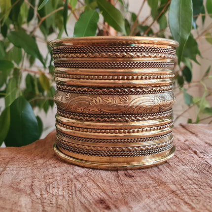 Large Brass Cuff Bracelet / Tribal / Mens Bracelet / Boho / Ethnic / Rustic / Bohemian / Hippie / Gypsy / Jewellery / Mens jewelery