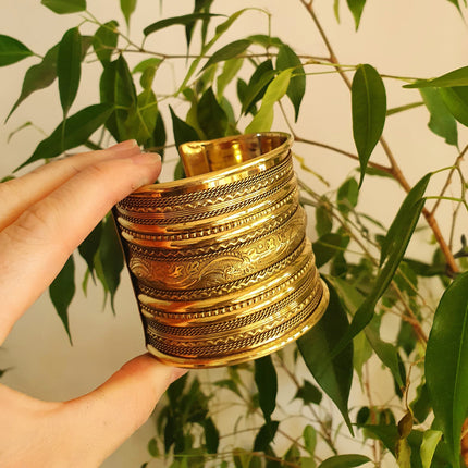 Large Brass Cuff Bracelet / Tribal / Mens Bracelet / Boho / Ethnic / Rustic / Bohemian / Hippie / Gypsy / Jewellery / Mens jewelery