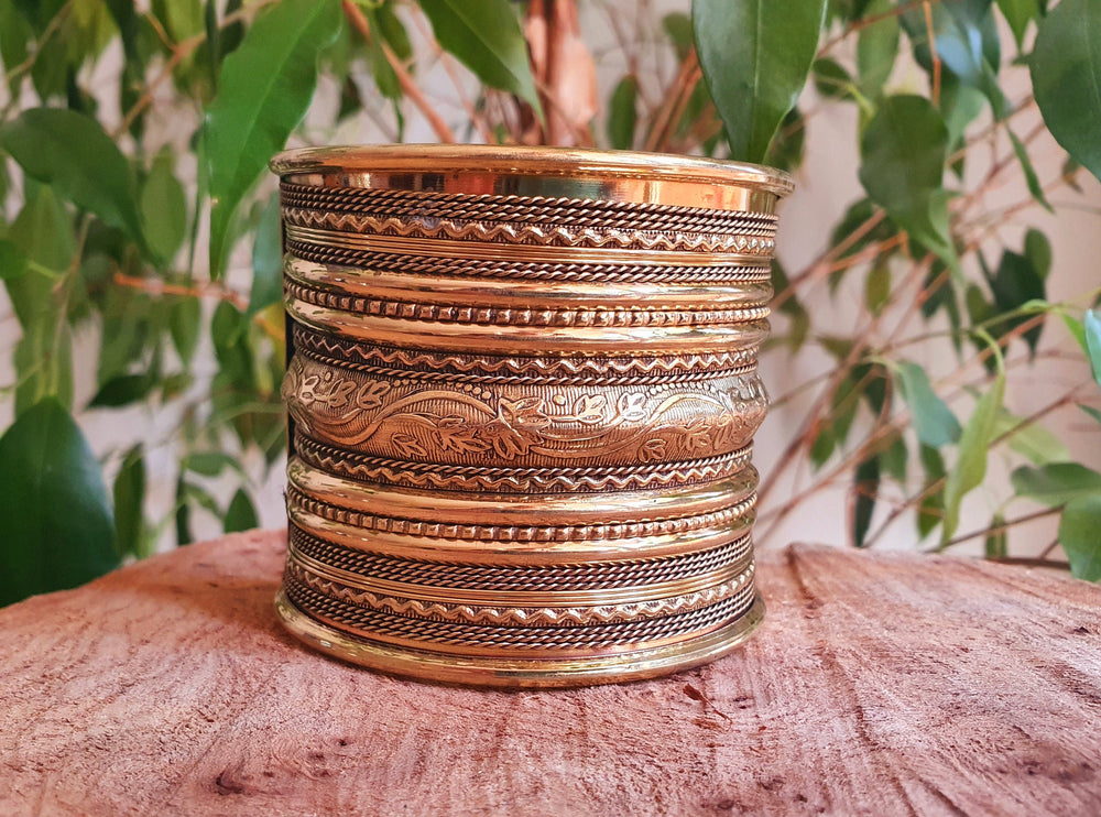 Large Brass Cuff Bracelet / Tribal / Mens Bracelet / Boho / Ethnic / Rustic / Bohemian / Hippie / Gypsy / Jewellery / Mens jewelery