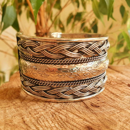 Textured Silver Cuff Bracelet / Tribal / Unisex / Celtic / Nordic / Boho / Ethnic / Rustic / Bohemian / Gypsy / Jewellery / Mens jewelery /