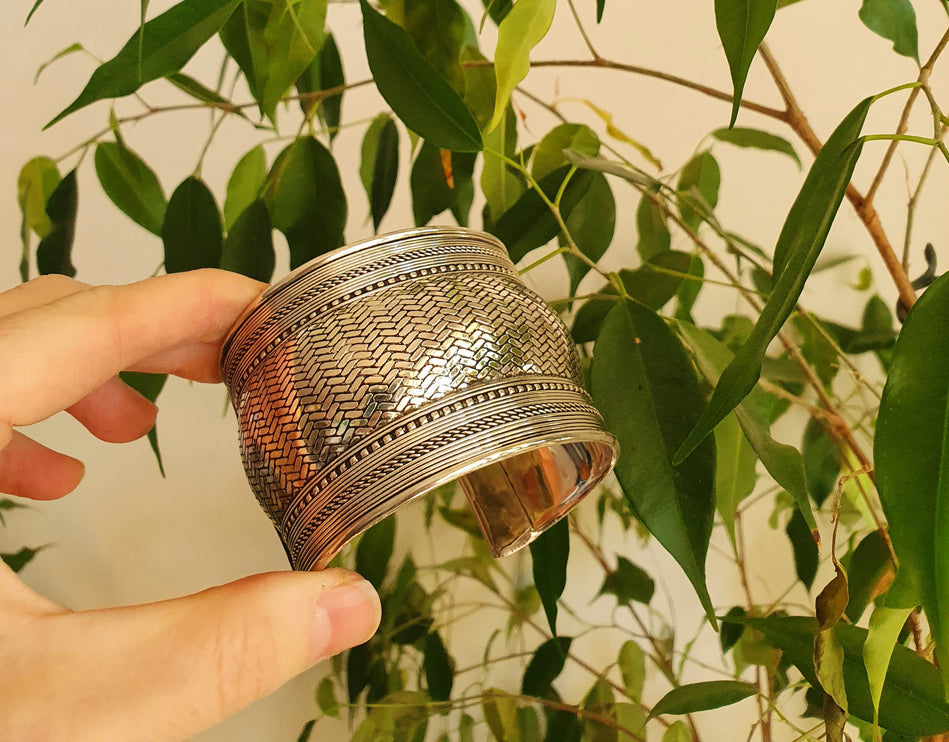 Textured Silver Cuff Bracelet / Tribal / Hammered / Boho / Ethnic / Rustic / Bohemian / Hippie / Gypsy / Mens jewelery / Cosplay / Unisex /