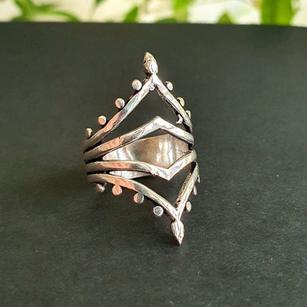 Ethnic Silver Ring / Boho / Ethnic / Rustic / Festival / Bohemian / Hippie / Gypsy / Psy / Thumb / Psy / Tribal ring