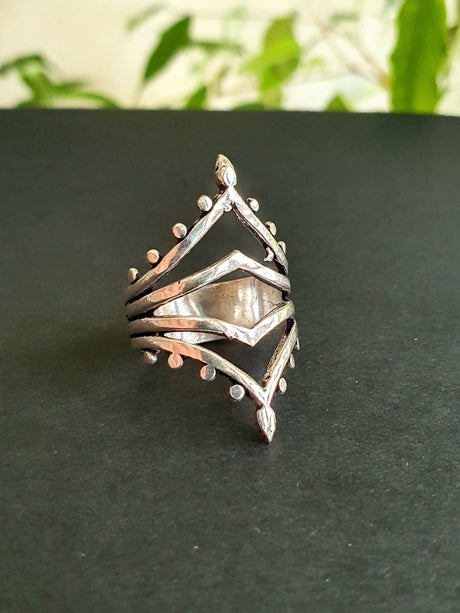 Ethnic Silver Ring / Boho / Ethnic / Rustic / Festival / Bohemian / Hippie / Gypsy / Psy / Thumb / Psy / Tribal ring