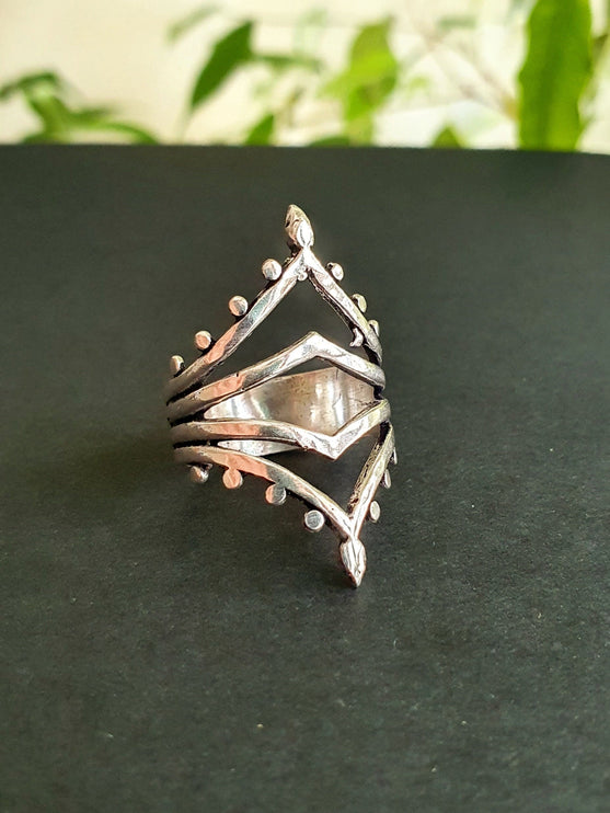 Ethnic Silver Ring / Boho / Ethnic / Rustic / Festival / Bohemian / Hippie / Gypsy / Psy / Thumb / Psy / Tribal ring