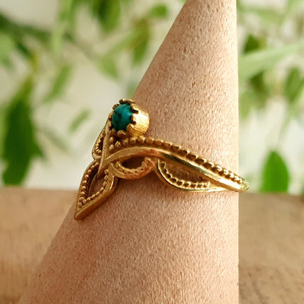 Turquoise Ring Ethnic style Brass / Boho / Bohemian / Psy / Rustic / Tribal / Gypsy / Festival / Healing / Festival