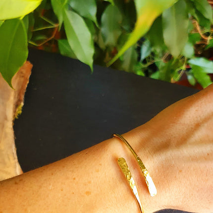 Hammered Golden Bracelet / Bangle / Boho / Ethnic / Rustic / Bohemian / Hippie / Gypsy / Jewellery /