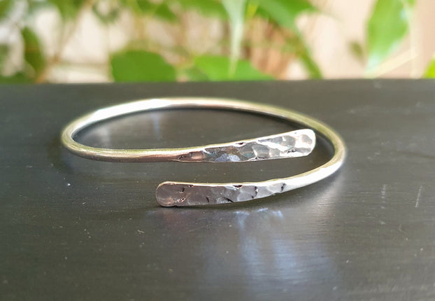 Hammered Silver Bracelet / Bangle / Boho / Ethnic / Rustic / Bohemian / Hippie / Gypsy / Jewellery /